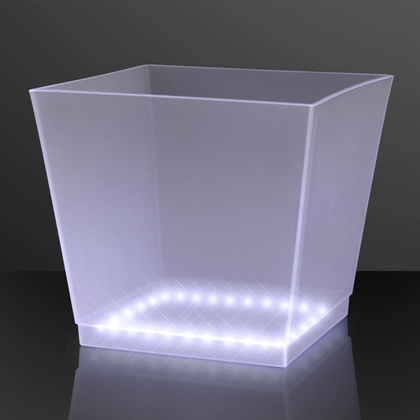 Blank or imprinted. White LED Bottle Service Ice Bucket, 9.75" wide... from ASI 34194 ALightPromos / Alight Promotional Products