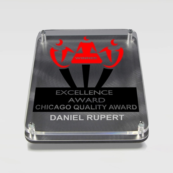 5" x 7" award with acrylic layer with silver screw on... from ASI 62660 Innovation Line