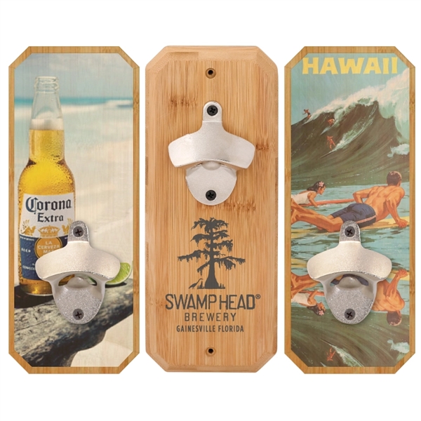 Wall mounted bottle opener made of bamboo and zinc alloy.... from ASI 57655 STOPNGO Line