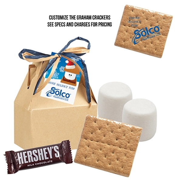 Mini gable box filled with a S'mores kit - 2 graham... from ASI 71685 Midnite Snax®