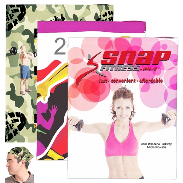 10" x 13" 170GSM microfiber polyester Fandana™ multi-use cooling garment.... from ASI 62660 Innovation Line