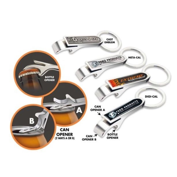 Combo bottle opener with split ring.... from ASI 53697 Faro Products