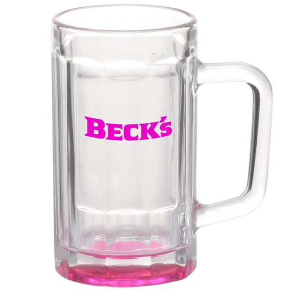 15 oz. beveled glass sports beer mug with center squared printing... from ASI 39552 BEL Promo