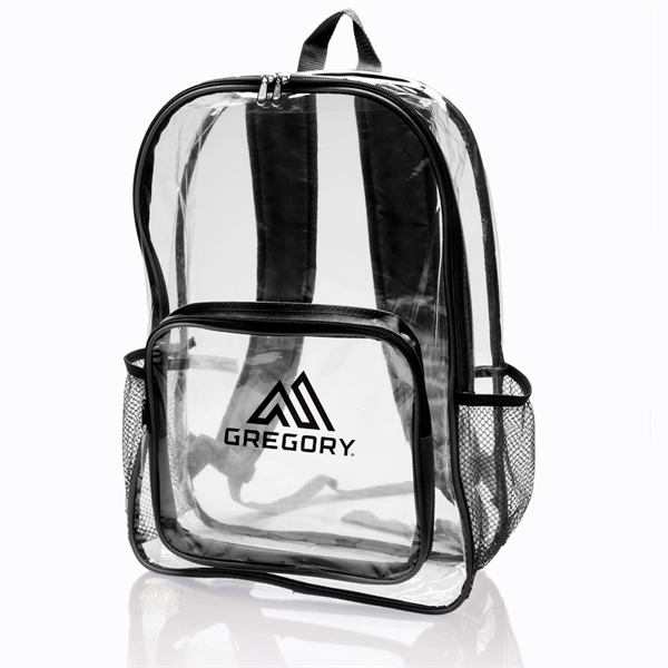 Clear plastic backpack with colored straps... from ASI 39552 BEL Promo