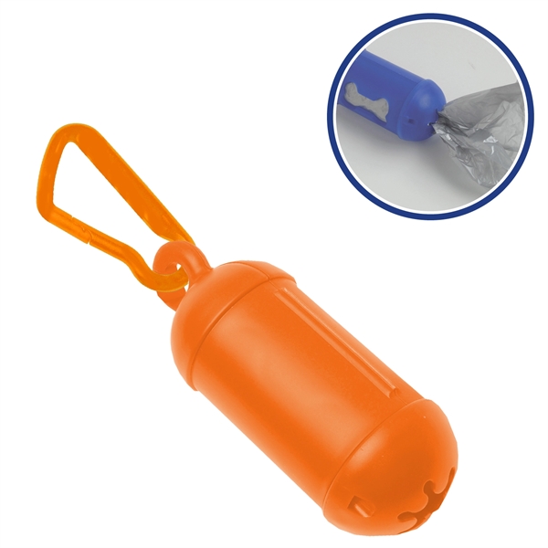 Dog Waste Bag Dispenser with Bio-degradable dog poop bags and carabiner.... from ASI 52840 Evans Manufacturing