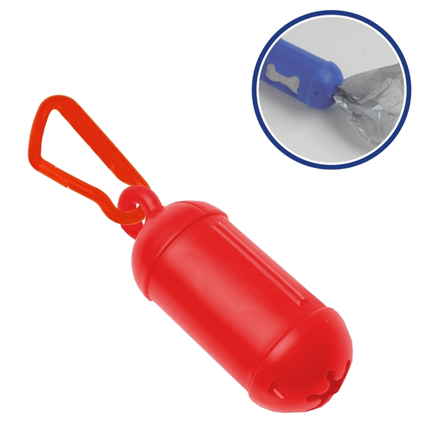 Dog Waste Bag Dispenser with Bio-degradable dog poop bags and carabiner.... from ASI 52840 Evans Manufacturing