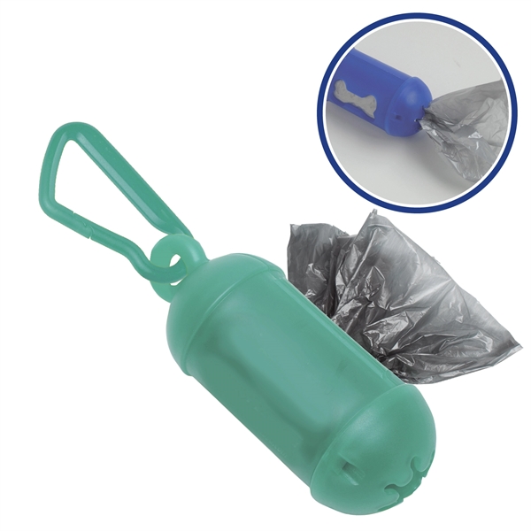 Dog Waste Bag Dispenser with Bio-degradable dog poop bags and carabiner.... from ASI 52840 Evans Manufacturing