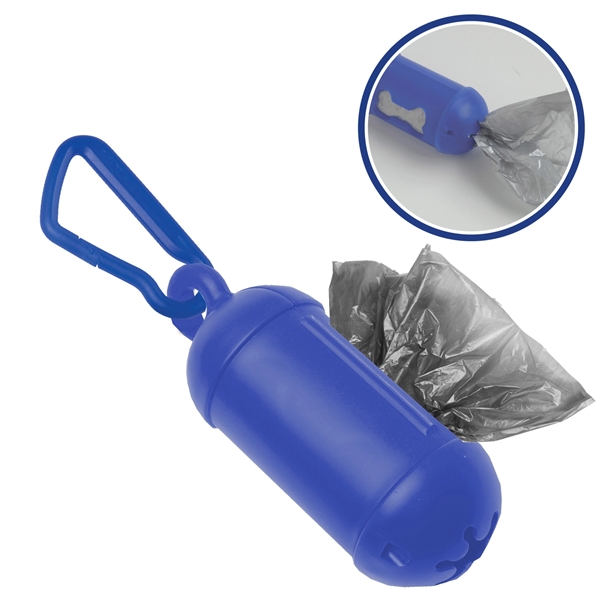 Dog Waste Bag Dispenser with Bio-degradable dog poop bags and carabiner.... from ASI 52840 Evans Manufacturing