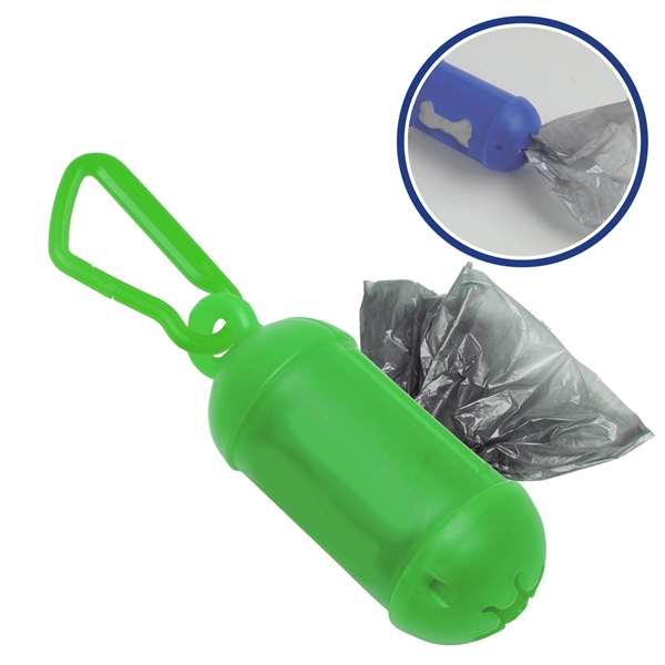 Dog Waste Bag Dispenser with Bio-degradable dog poop bags and carabiner.... from ASI 52840 Evans Manufacturing