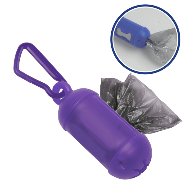 Dog Waste Bag Dispenser with Bio-degradable dog poop bags and carabiner.... from ASI 52840 Evans Manufacturing