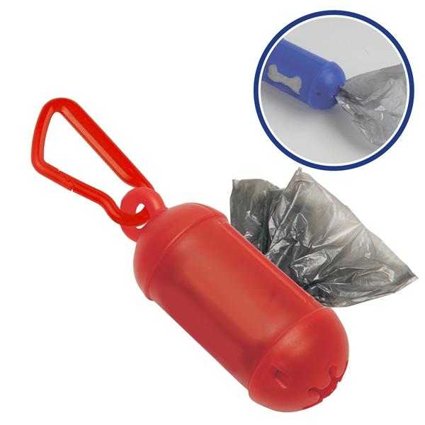 Dog Waste Bag Dispenser with Bio-degradable dog poop bags and carabiner.... from ASI 52840 Evans Manufacturing
