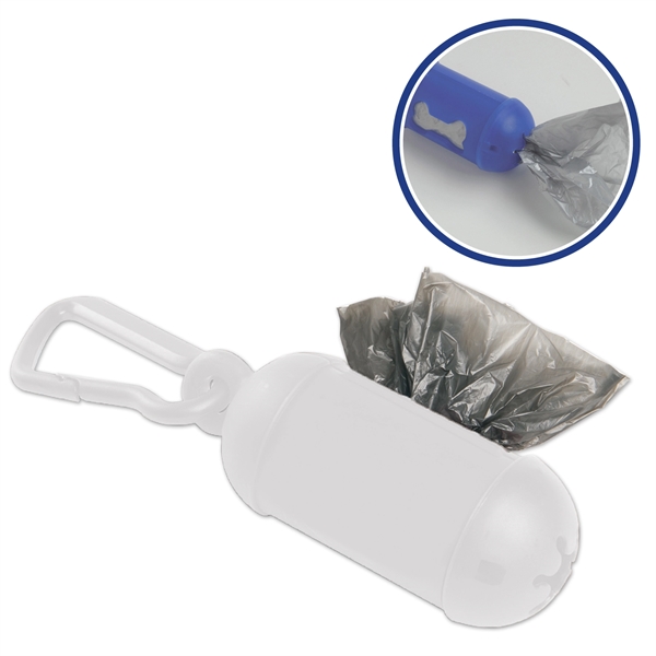 Dog Waste Bag Dispenser with Bio-degradable dog poop bags and carabiner.... from ASI 52840 Evans Manufacturing
