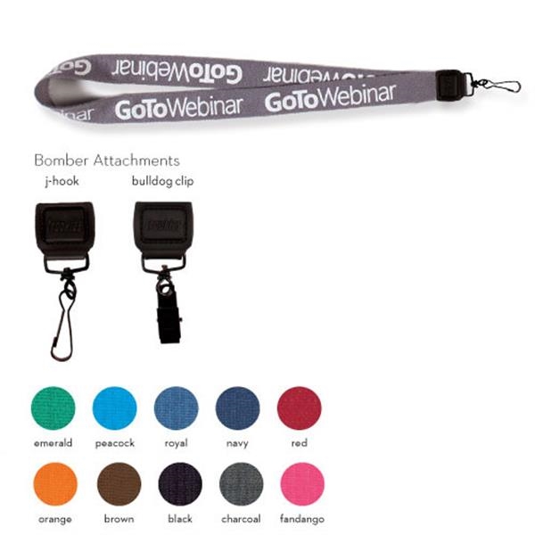Knitted cotton lanyard with stamped molded rubber and matte black metal... from ASI 47485 Croakies