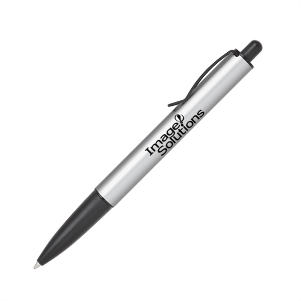 Brass ballpoint pen with click-action mechanism, metallic barrel and black grip,... from ASI 68190 Lungsal / Lungsal
