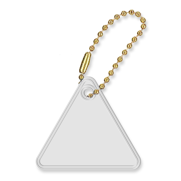 1 1/2" triangle tag that's reflective on both sides and clips... from ASI 54040 Fey Promo / Fey Reflectix® Mi Line by Fey