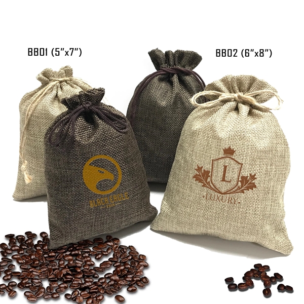 SYNTHETIC BURLAP DRAWSTRING BAG... from ASI 98766 Yanlee Trading Co Ltd / Delite Promotional Products