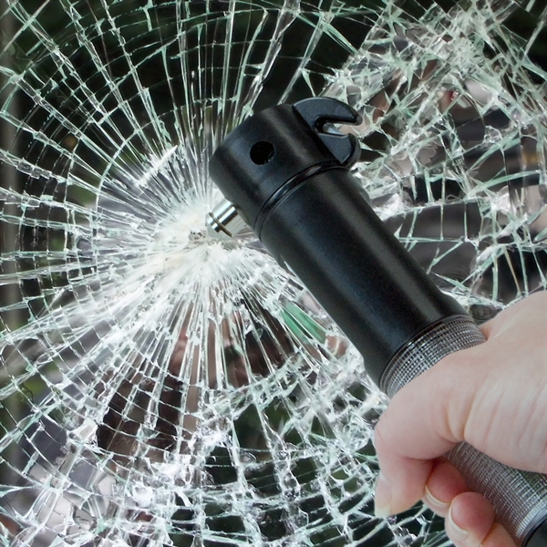 Auto safety tool with LED warning lights, seat belt cutter and... from ASI 99030 Zipline / Zipline®