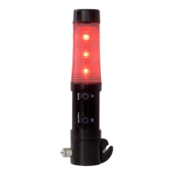 Auto safety tool with LED warning lights, seat belt cutter and... from ASI 99030 Zipline / Zipline®