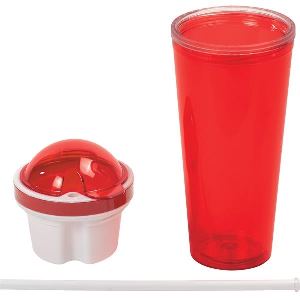16 Oz. Snack Attack Tumbler. AS Material.  Screw On, Spill-Resistant... from ASI 61125 Hit Promotional Products / Hit (R)