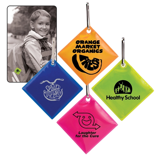 Neon colored, diamond shaped reflective zipper pulls.... from ASI 62190 Illini