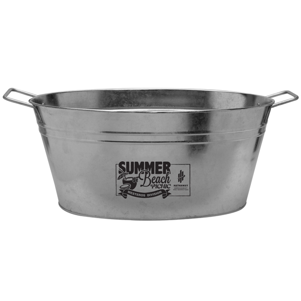 Customizable 15-quart galvanized metal tub, great for holding cold beverages.... from ASI 62190 Illini