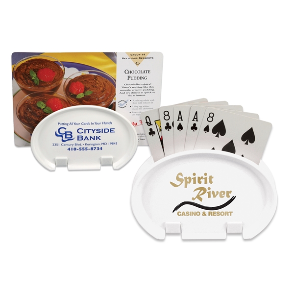 5" x 7/8" x 3-1/2" white card holder that can be... from ASI 54040 Fey Promo / Fey Mi Line by Fey