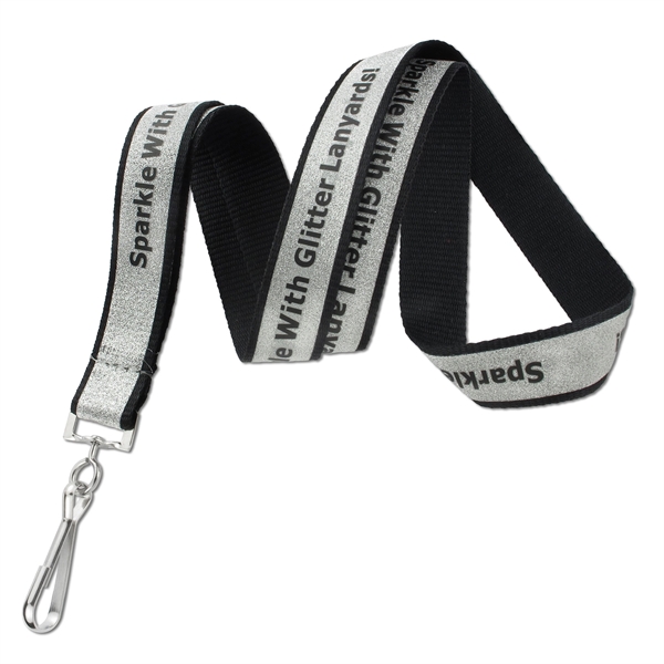 Glitter tape custom silkscreen lanyards are available in hundreds of material... from ASI 79898 Promovision / PROMOVISION