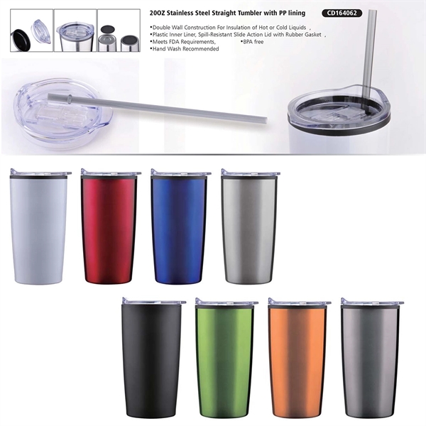 20 oz. Sedona stainless steel tumbler with push-on acrylic lid; keeps... from ASI 90859 Tempo Industries Inc / Tempoline