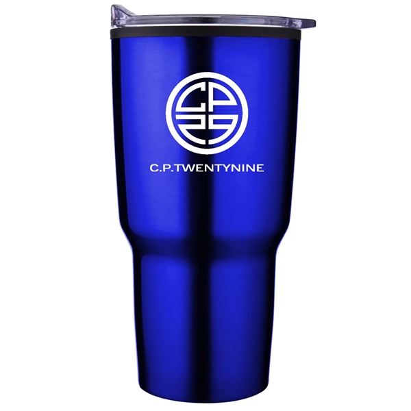 30 oz. Mesa stainless-steel tumbler with push-on clear acrylic sip-through lid;... from ASI 90859 Tempo Industries Inc / Tempoline