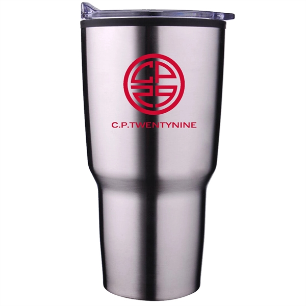 30 oz. Mesa stainless-steel tumbler with push-on clear acrylic sip-through lid;... from ASI 90859 Tempo Industries Inc / Tempoline