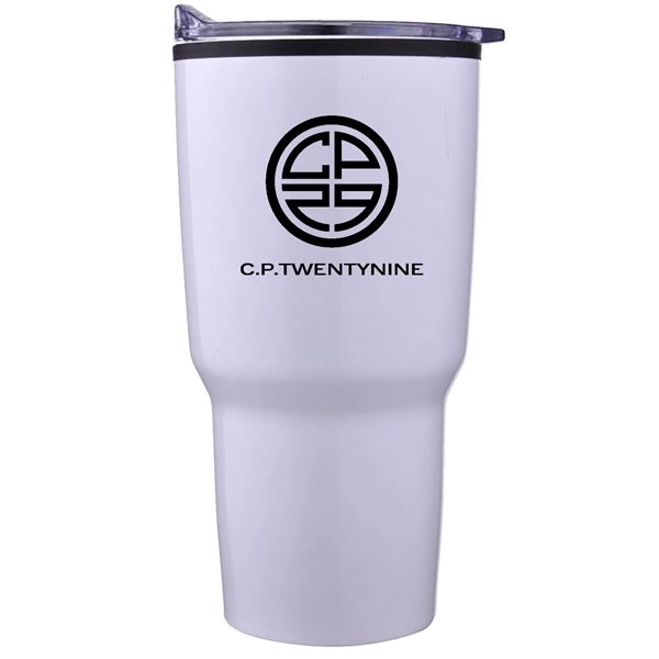 30 oz. Mesa stainless-steel tumbler with push-on clear acrylic sip-through lid;... from ASI 90859 Tempo Industries Inc / Tempoline