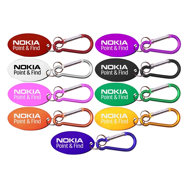 Metal Key Holder Aluminum Pet Tag and Carabiner... from ASI 74585 Nu Promo International / Nu Promo Line