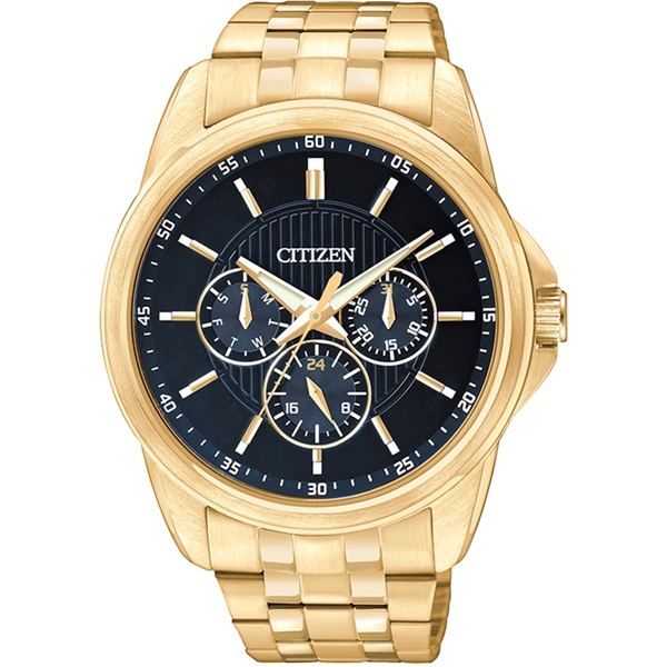 Citizen Men's Quartz SS Gold-Tone Case and Bracelet with Blue Dial.... from ASI 61966 HPG / HPG Gold Beacon Premium Brands