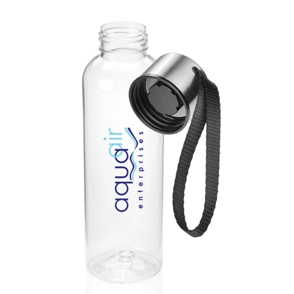 17 oz. BPA free, clear plastic water bottle with black strap... from ASI 39552 BEL Promo