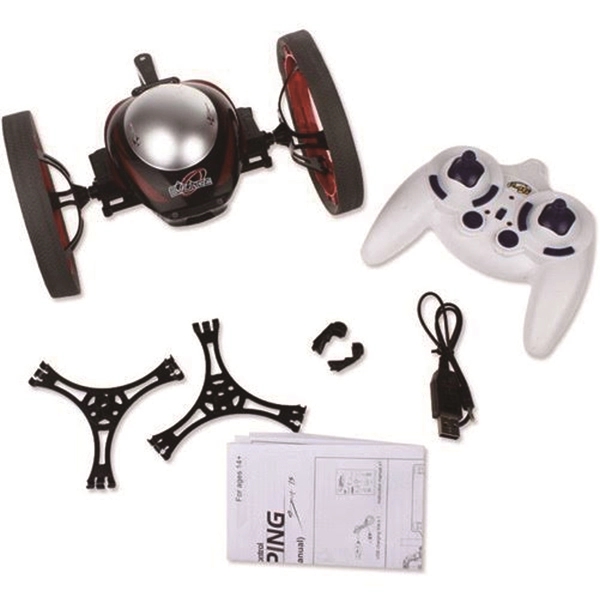 Radio controlled gyro two-wheel 4CH 2.4GHz jumping car; requires 4 AAA... from ASI 39820 Opusline (Benmex)