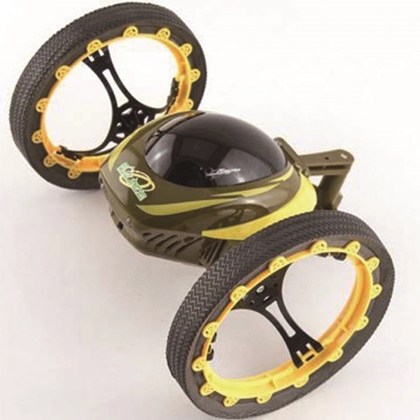 Radio controlled gyro two-wheel 4CH 2.4GHz jumping car; requires 4 AAA... from ASI 39820 Opusline (Benmex)