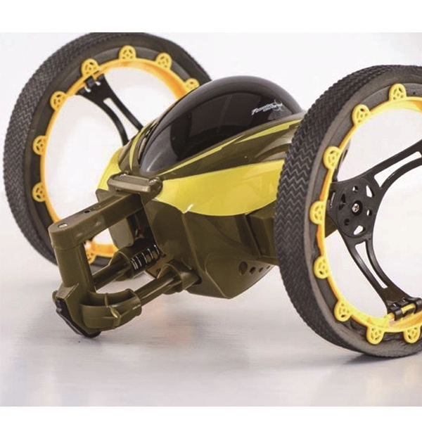 Radio controlled gyro two-wheel 4CH 2.4GHz jumping car; requires 4 AAA... from ASI 39820 Opusline (Benmex)