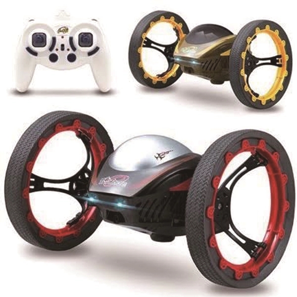 Radio controlled gyro two-wheel 4CH 2.4GHz jumping car; requires 4 AAA... from ASI 39820 Opusline (Benmex)