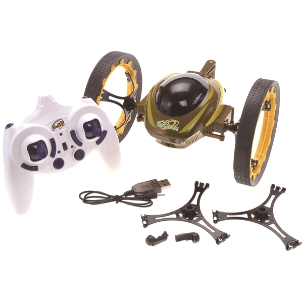 Radio controlled gyro two-wheel 4CH 2.4GHz jumping car; requires 4 AAA... from ASI 39820 Opusline (Benmex)