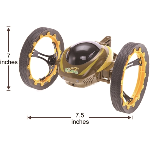 Radio controlled gyro two-wheel 4CH 2.4GHz jumping car; requires 4 AAA... from ASI 39820 Opusline (Benmex)