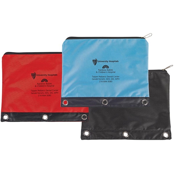 Super Sturdy Pouch. Sturdy nylon w/ grommet reinforced holes. Black, blue,... from ASI 79840 The Proinnovative Line / ProInnovative Line Child Treasures.. the Fun Place