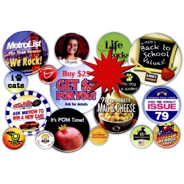 3 1/2" round button with standard safety pin back.... from ASI 53408 Express-A-Button / Express-A-Button