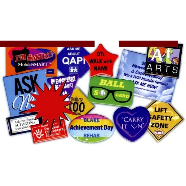 Oblong shaped button 1 3/4" x 2 3/4" with round corners... from ASI 53408 Express-A-Button / Express-A-Button Samco