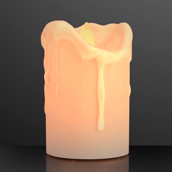 Blank or imprinted. Windproof LED Pillar Candle with Moving Flame... from ASI 34194 ALightPromos / Alight Promotional Products