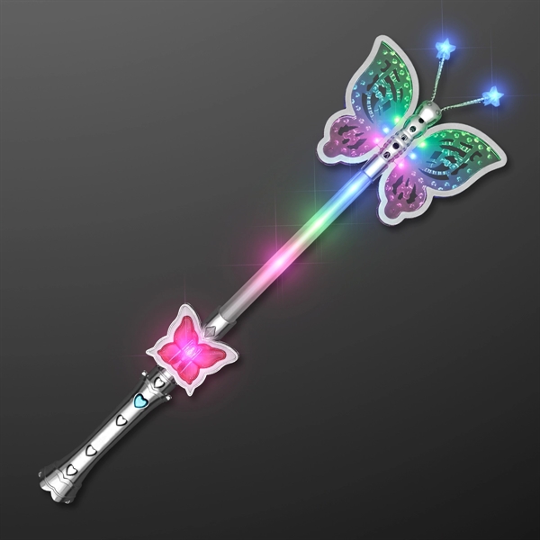 Blank or imprinted. Light Up Pretty Butterfly Wand... from ASI 34194 ALightPromos / Alight Promotional Products