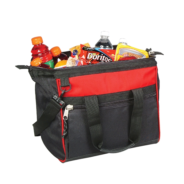 Cooler includes a metal framed top opener, front zippered pocket and... from ASI 34800 Alstar Creations / Alstar Line