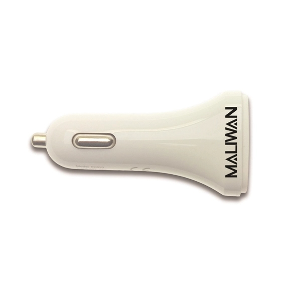 1 1/2" x 1 1/16" x 3" white car charger with... from ASI 63776 KTI Networks Inc / KTI Promo