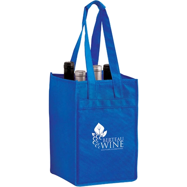7" x 7" x 11" non-woven polypropylene six-bottle wine tote with... from ASI 35290 American Ad Bag Co