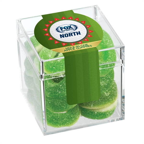 Clear candy box filled with 4 oz. of apple gummies; includes... from ASI 71685 Midnite Snax®