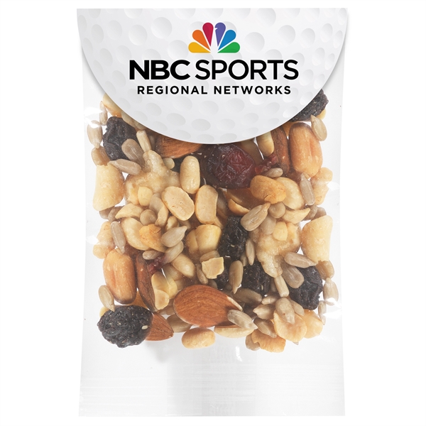 Golf themed header bag filled with 1 oz. of energy trail... from ASI 71685 Midnite Snax®